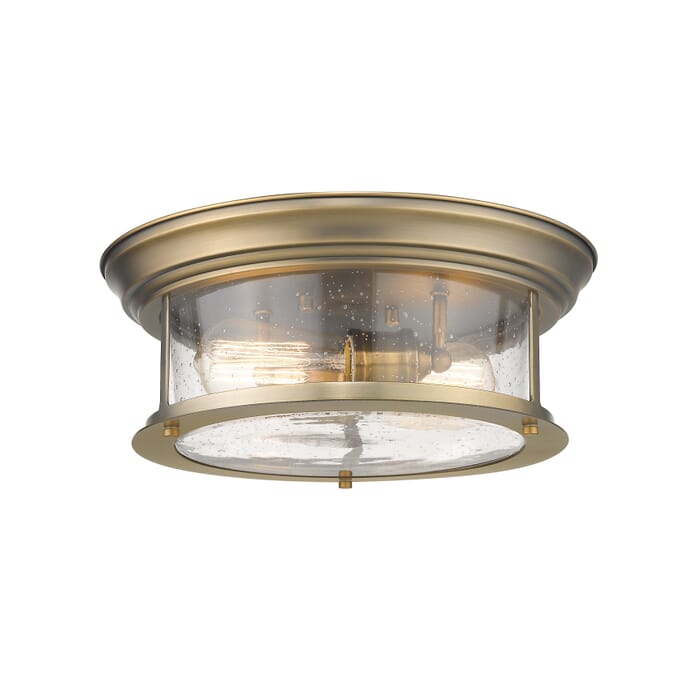 Z-Lite Sonna 2-Light Flush Mount Ceiling Light In Heritage Brass Z-Lite Sonna 2-Light Flush Mount Ceiling Light In Heritage Brass