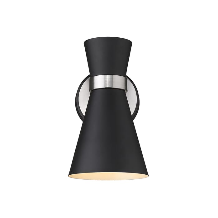 Z-Lite Soriano 1-Light Wall Sconce In Matte Black With Brushed Nickel Z-Lite Soriano 1-Light Wall Sconce In Matte Black With Brushed Nickel
