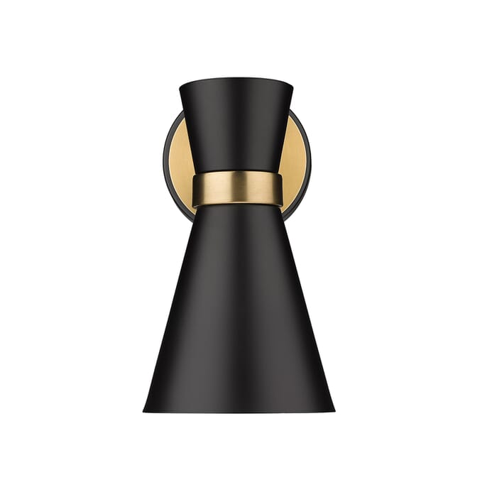 Z-Lite Soriano 1-Light Wall Sconce In Matte Black With Heritage Brass Z-Lite Soriano 1-Light Wall Sconce In Matte Black With Heritage Brass