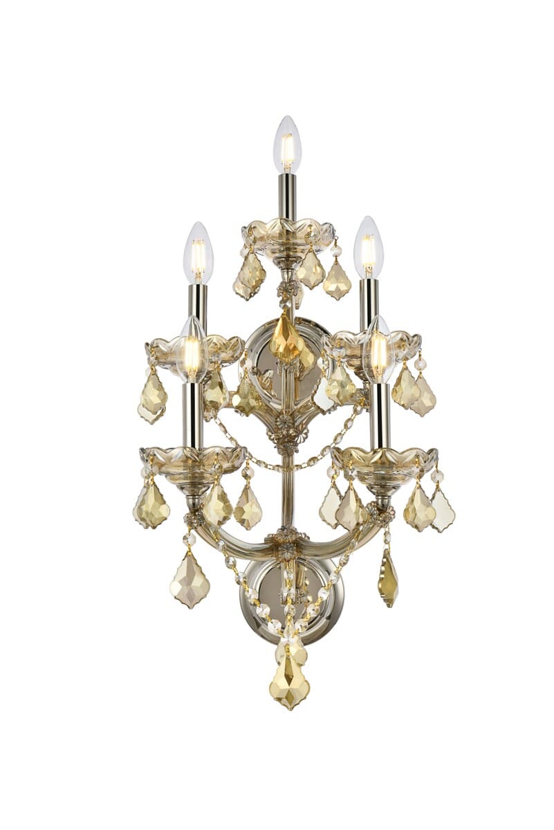 Maria Theresa 5-Light Wall Sconce in Golden Teak