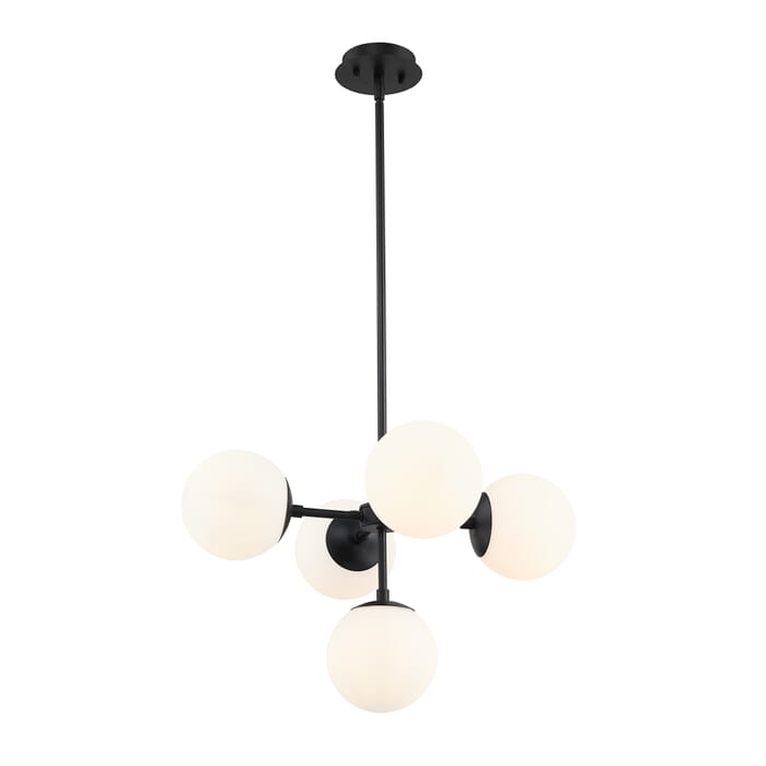 Z-Lite Midnetic 5-Light Pendant Light In Matte Black Z-Lite Midnetic 5-Light Pendant Light In Matte Black