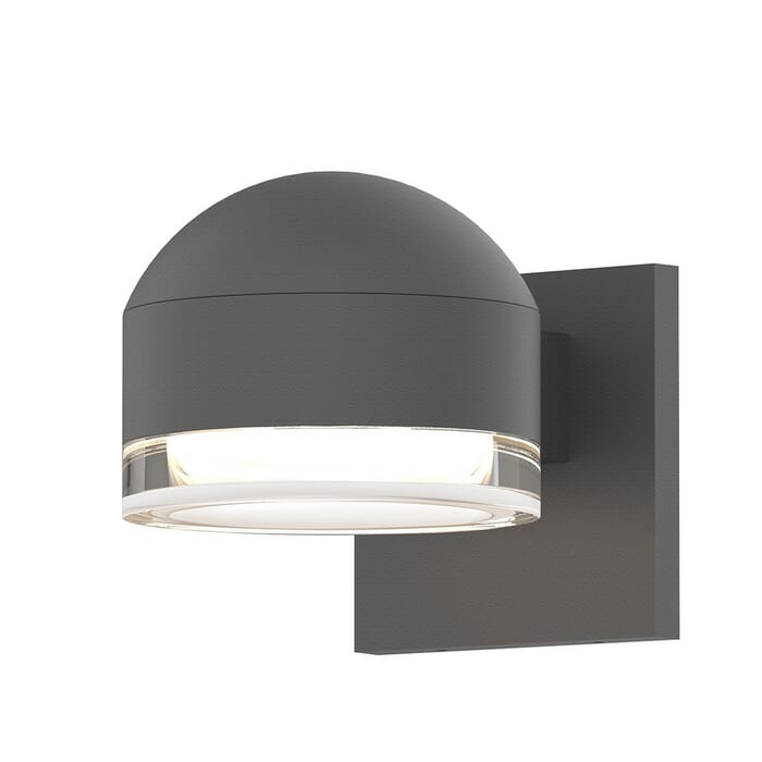 Sonneman REALS 4" Clear Acrylic LED Wall Sconce in Textured Gray Sonneman REALS 4" Clear Acrylic LED Wall Sconce in Textured Gray