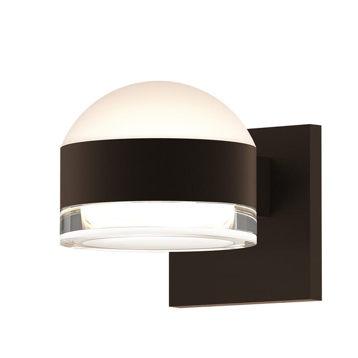 Sonneman REALS 2-Light Clear Acrylic LED Wall Sconce in Textured Bronze Sonneman REALS 2-Light Clear Acrylic LED Wall Sconce in Textured Bronze