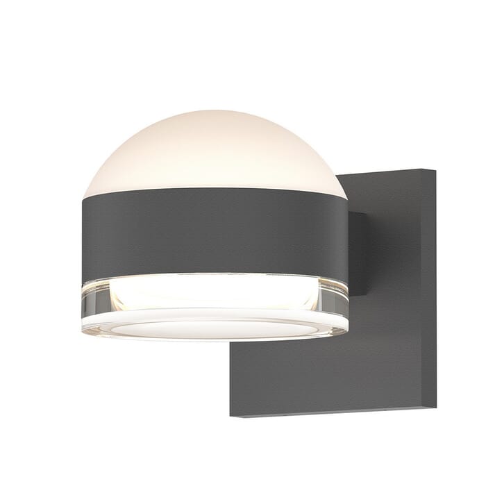 Sonneman REALS 2-Light Clear Acrylic LED Wall Sconce in Textured Gray Sonneman REALS 2-Light Clear Acrylic LED Wall Sconce in Textured Gray