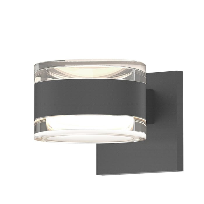 Sonneman REALS 3.25" 2-Light Clear Acrylic LED Wall Sconce in Gray Sonneman REALS 3.25" 2-Light Clear Acrylic LED Wall Sconce in Gray