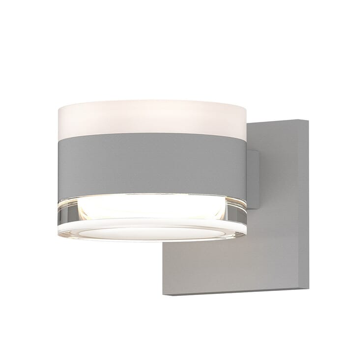Sonneman REALS 2-Light Clr Acrylic LED Wall Sconce in Textured White Sonneman REALS 2-Light Clr Acrylic LED Wall Sconce in Textured White