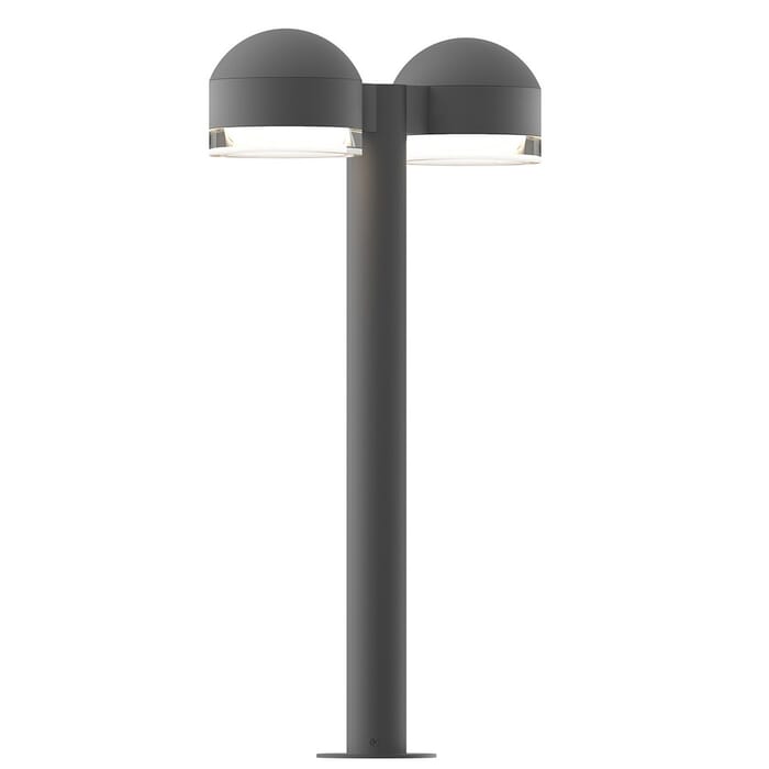 Sonneman REALS 23.75" 2-Light Clr Acrylic LED Bollard in Textured Gray Sonneman REALS 23.75" 2-Light Clr Acrylic LED Bollard in Textured Gray