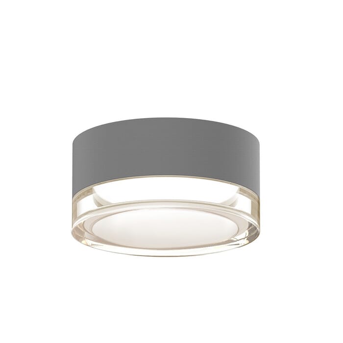 Sonneman REALS 5" Clear Acrylic LED Flush Mount in Textured Gray Sonneman REALS 5" Clear Acrylic LED Flush Mount in Textured Gray