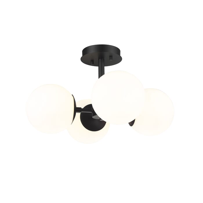 Z-Lite Midnetic 4-Light Semi Flush Mount Ceiling Light In Matte Black Z-Lite Midnetic 4-Light Semi Flush Mount Ceiling Light In Matte Black