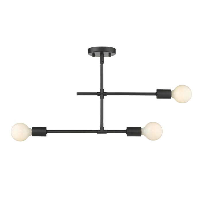Z-Lite Modernist 3-Light Semi Flush Mount Ceiling Light In Matte Black Z-Lite Modernist 3-Light Semi Flush Mount Ceiling Light In Matte Black