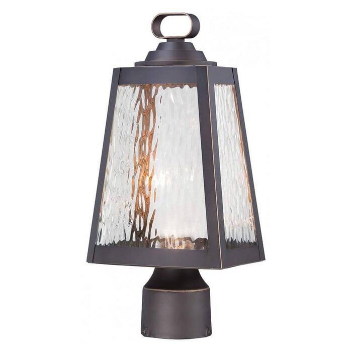 The Great Outdoors Talera 15" Outdoor Post Light in Oil Rubbed Bronze with Gold Highlights The Great Outdoors Talera 15" Outdoor Post Light in Oil Rubbed Bronze with Gold Highlights