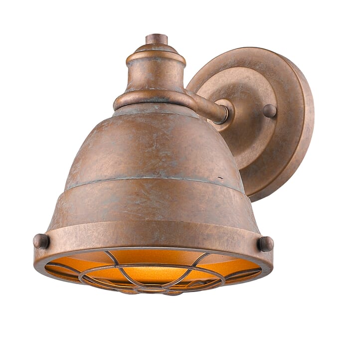 Golden Bartlett 7" Bathroom Vanity Light in Copper Patina Golden Bartlett 7" Bathroom Vanity Light in Copper Patina