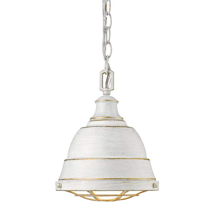 Golden Bartlett 11" Mini Pendant in French White Golden Bartlett 11" Mini Pendant in French White