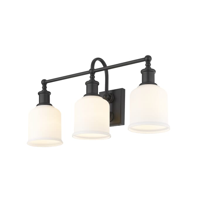 Z-Lite Bryant 3-Light Bathroom Vanity Light In Matte Black Z-Lite Bryant 3-Light Bathroom Vanity Light In Matte Black