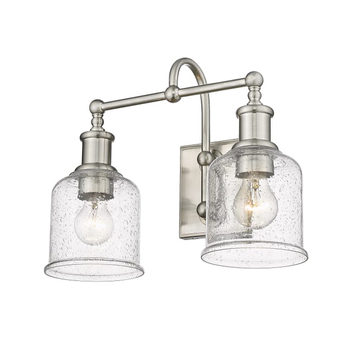 Z-Lite Bryant 2-Light Bathroom Vanity Light In Brushed Nickel Z-Lite Bryant 2-Light Bathroom Vanity Light In Brushed Nickel