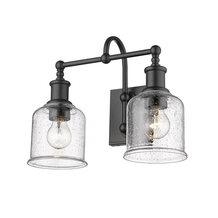Z-Lite Bryant 2-Light Bathroom Vanity Light In Matte Black Z-Lite Bryant 2-Light Bathroom Vanity Light In Matte Black