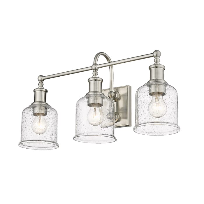 Z-Lite Bryant 3-Light Bathroom Vanity Light In Brushed Nickel Z-Lite Bryant 3-Light Bathroom Vanity Light In Brushed Nickel