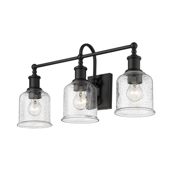 Z-Lite Bryant 3-Light Bathroom Vanity Light In Matte Black Z-Lite Bryant 3-Light Bathroom Vanity Light In Matte Black