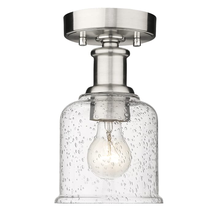 Z-Lite Bryant 1-Light Flush Mount Ceiling Light In Brushed Nickel Z-Lite Bryant 1-Light Flush Mount Ceiling Light In Brushed Nickel