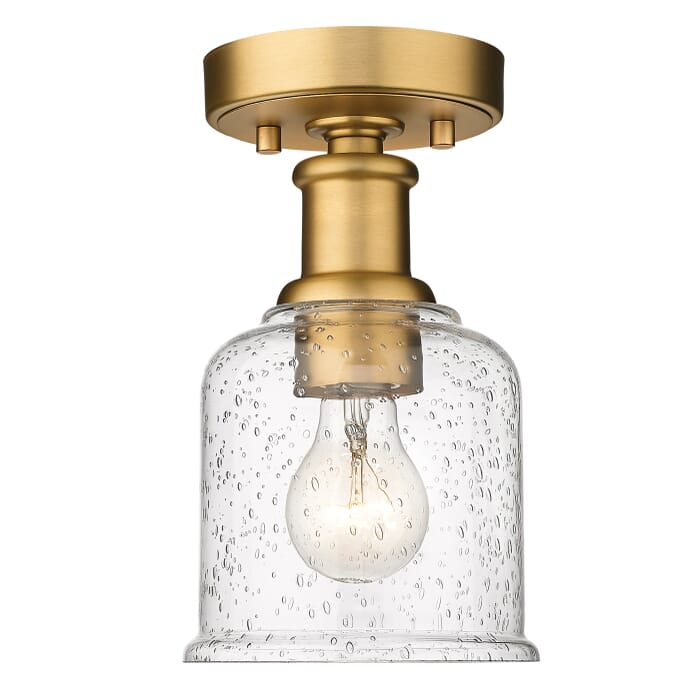 Z-Lite Bryant 1-Light Flush Mount Ceiling Light In Heritage Brass Z-Lite Bryant 1-Light Flush Mount Ceiling Light In Heritage Brass