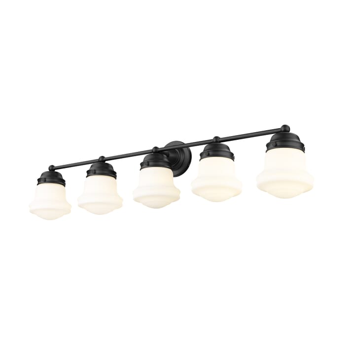 Z-Lite Vaughn 5-Light Bathroom Vanity Light In Matte Black Z-Lite Vaughn 5-Light Bathroom Vanity Light In Matte Black
