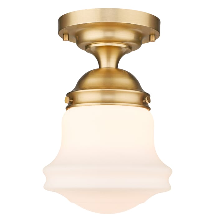 Z-Lite Vaughn 1-Light Flush Mount Ceiling Light In Heritage Brass Z-Lite Vaughn 1-Light Flush Mount Ceiling Light In Heritage Brass