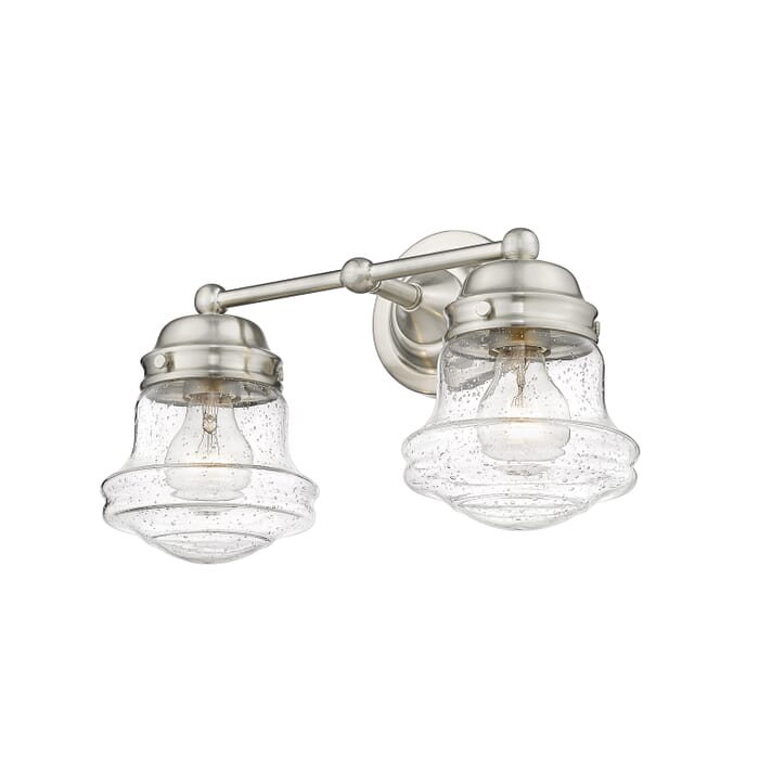 Z-Lite Vaughn 2-Light Bathroom Vanity Light In Brushed Nickel Z-Lite Vaughn 2-Light Bathroom Vanity Light In Brushed Nickel