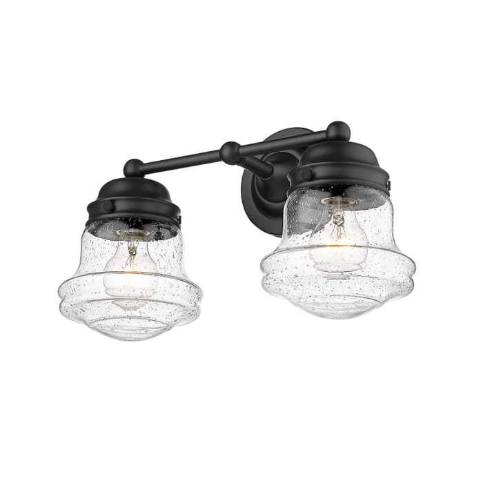 Z-Lite Vaughn 2-Light Bathroom Vanity Light In Matte Black Z-Lite Vaughn 2-Light Bathroom Vanity Light In Matte Black