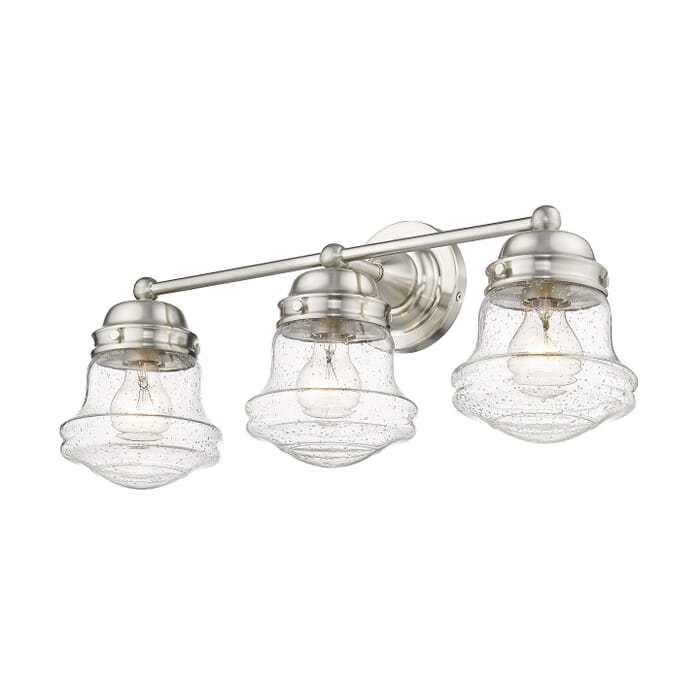 Z-Lite Vaughn 3-Light Bathroom Vanity Light In Brushed Nickel Z-Lite Vaughn 3-Light Bathroom Vanity Light In Brushed Nickel