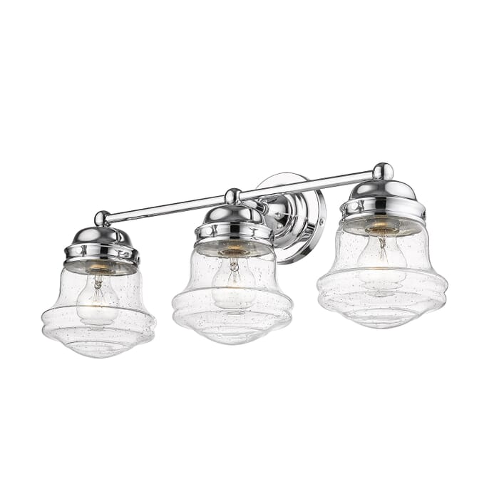 Z-Lite Vaughn 3-Light Bathroom Vanity Light In Chrome Z-Lite Vaughn 3-Light Bathroom Vanity Light In Chrome
