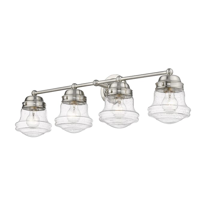 Z-Lite Vaughn 4-Light Bathroom Vanity Light In Brushed Nickel Z-Lite Vaughn 4-Light Bathroom Vanity Light In Brushed Nickel
