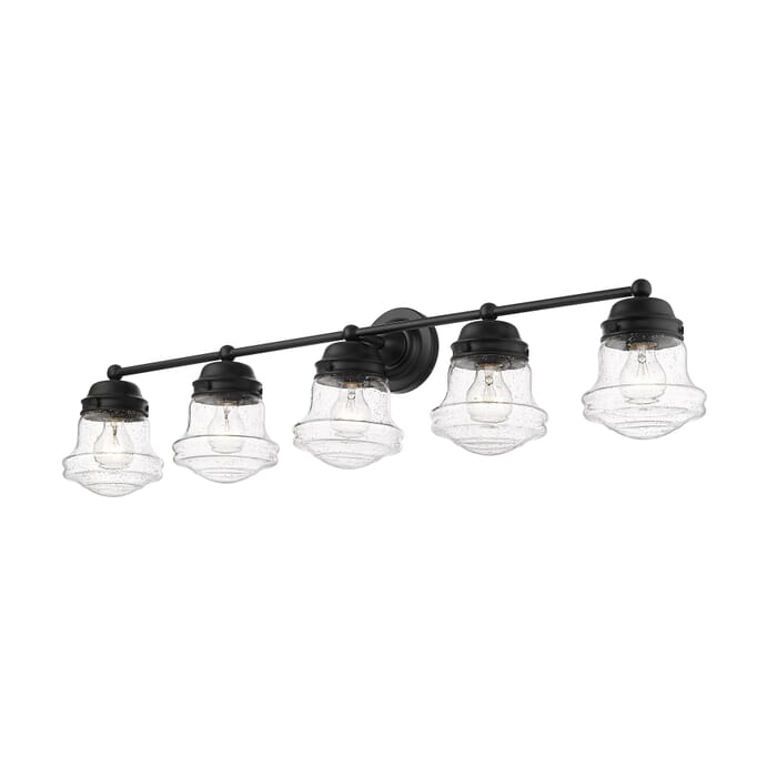 Z-Lite Vaughn 5-Light Bathroom Vanity Light In Matte Black Z-Lite Vaughn 5-Light Bathroom Vanity Light In Matte Black