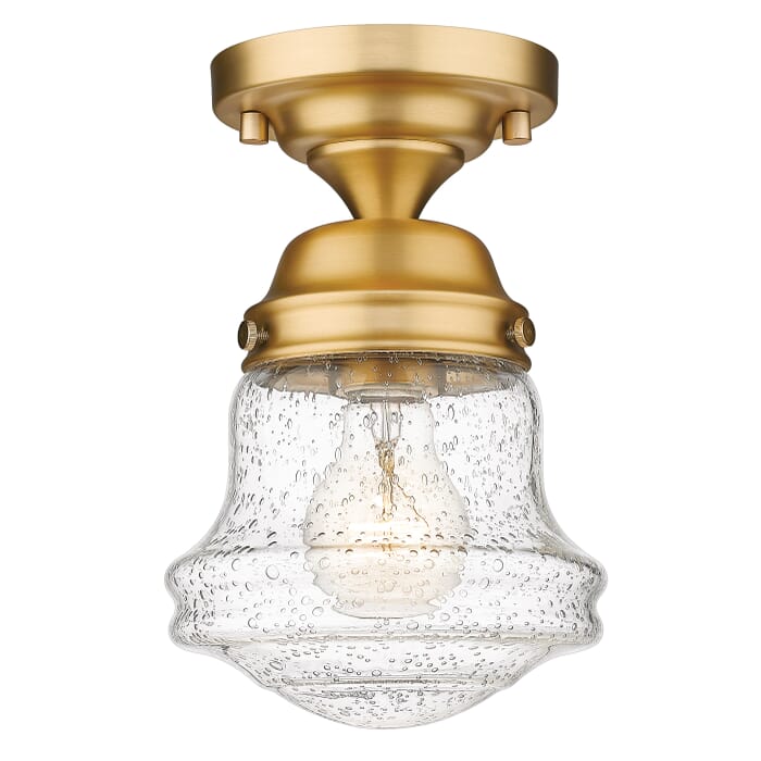 Z-Lite Vaughn 1-Light Flush Mount Ceiling Light In Heritage Brass Z-Lite Vaughn 1-Light Flush Mount Ceiling Light In Heritage Brass