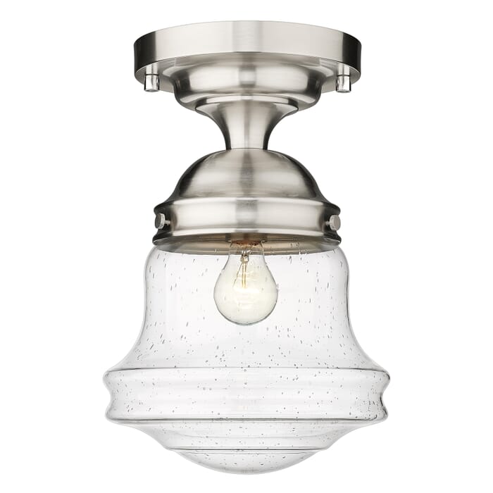 Z-Lite Vaughn 1-Light Flush Mount Ceiling Light In Brushed Nickel Z-Lite Vaughn 1-Light Flush Mount Ceiling Light In Brushed Nickel