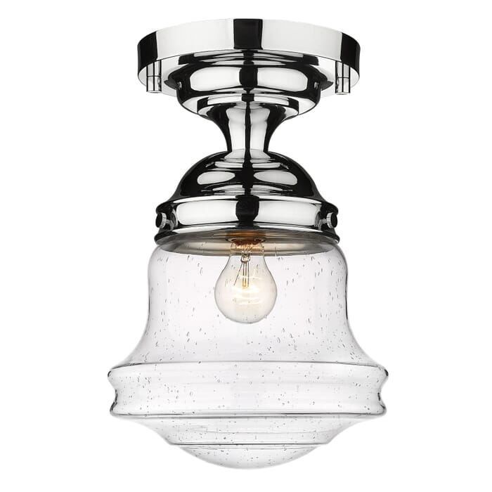 Z-Lite Vaughn 1-Light Flush Mount Ceiling Light In Chrome Z-Lite Vaughn 1-Light Flush Mount Ceiling Light In Chrome