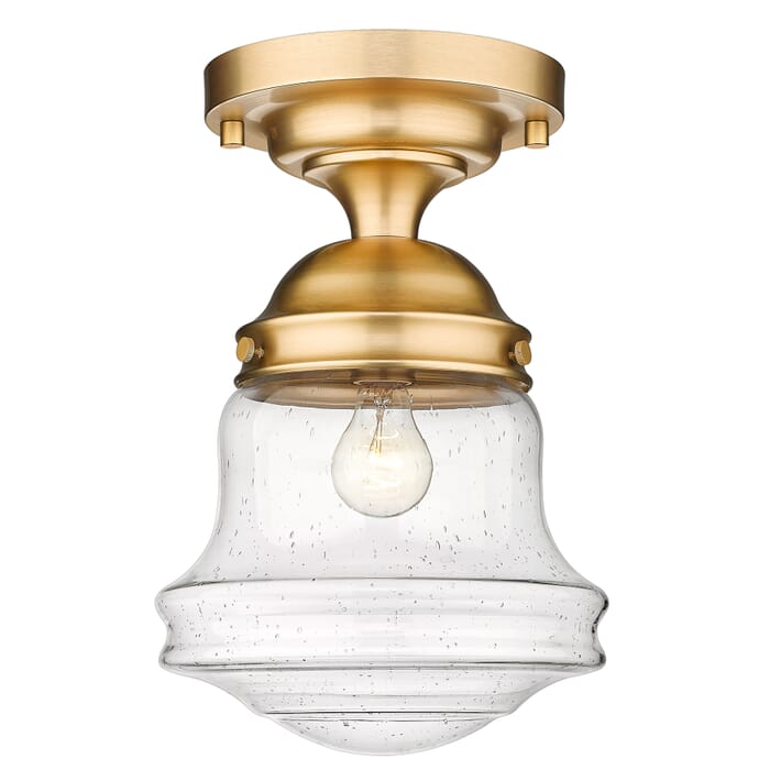 Z-Lite Vaughn 1-Light Flush Mount Ceiling Light In Heritage Brass Z-Lite Vaughn 1-Light Flush Mount Ceiling Light In Heritage Brass