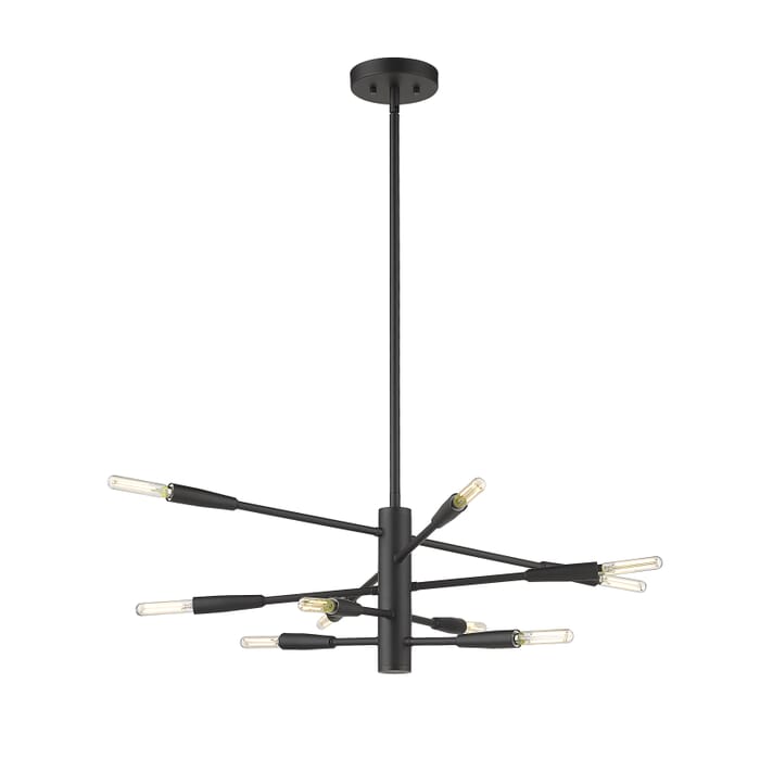 Z-Lite Ascension 10-Light Chandelier In Matte Black Z-Lite Ascension 10-Light Chandelier In Matte Black