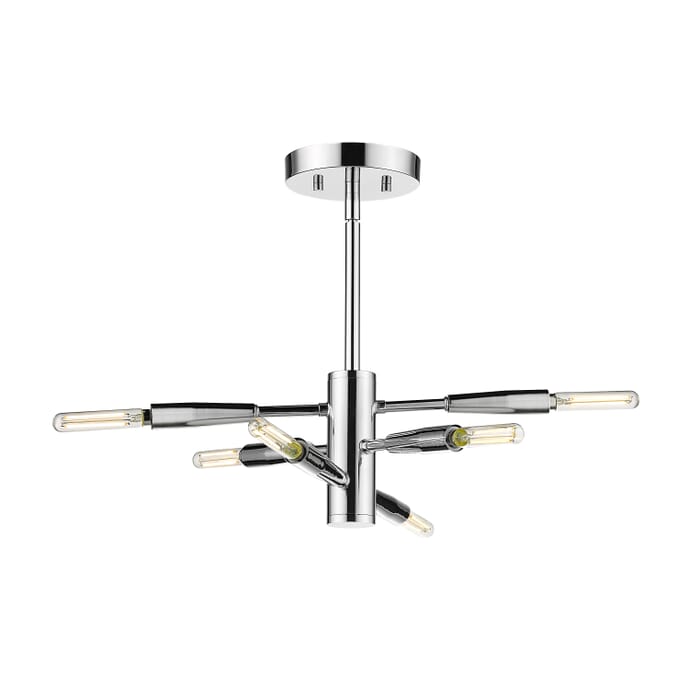 Z-Lite Ascension 6-Light Semi Flush Mount Ceiling Light In Chrome Z-Lite Ascension 6-Light Semi Flush Mount Ceiling Light In Chrome