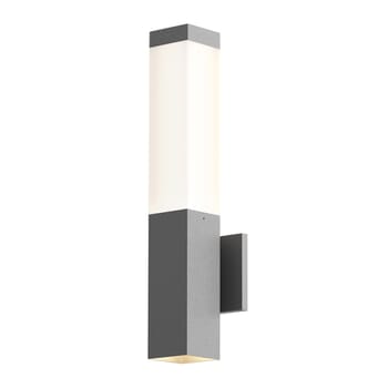 Sonneman Square Column 2-Light 20" Wall Sconce in Textured Gray
