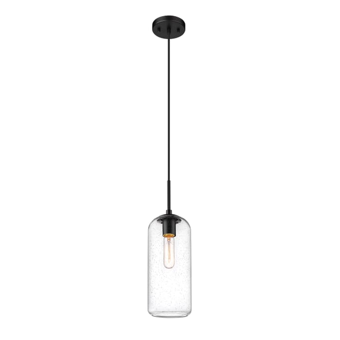 Z-Lite Monty 1-Light Pendant Light In Matte Black Z-Lite Monty 1-Light Pendant Light In Matte Black