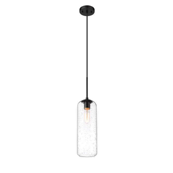 Z-Lite Monty 1-Light Pendant Light In Matte Black Z-Lite Monty 1-Light Pendant Light In Matte Black