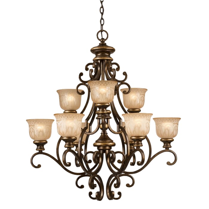 Crystorama Norwalk 9-Light 37" Traditional Chandelier in Bronze Umber Crystorama Norwalk 9-Light 37" Traditional Chandelier in Bronze Umber