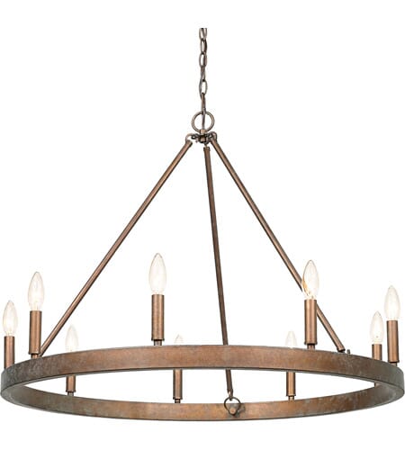 Golden Carraway 9-Light Transitional Chandelier in Copper Patina