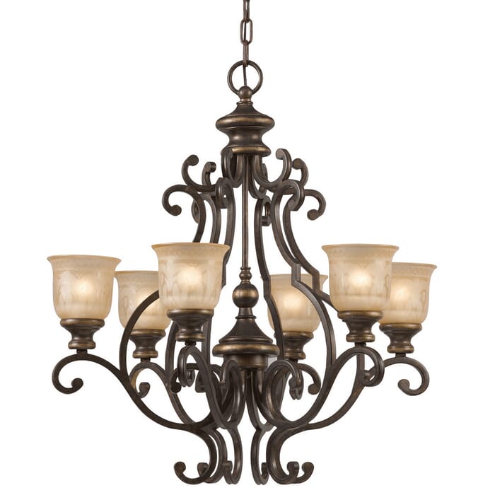 Crystorama Norwalk 6-Light 29" Traditional Chandelier in Bronze Umber Crystorama Norwalk 6-Light 29" Traditional Chandelier in Bronze Umber