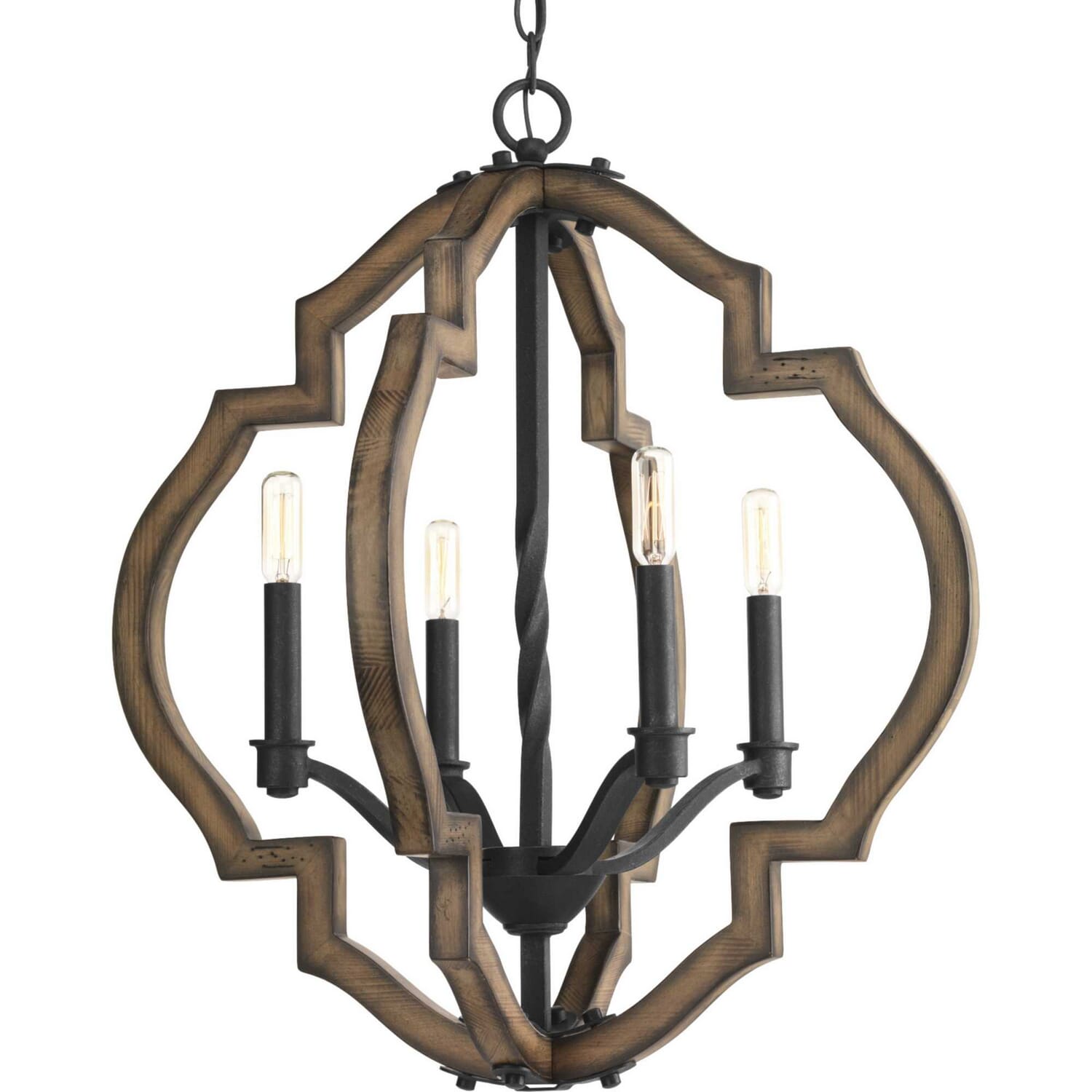 Gilded Iron Four Light Chandelier from the Spicewood Collection