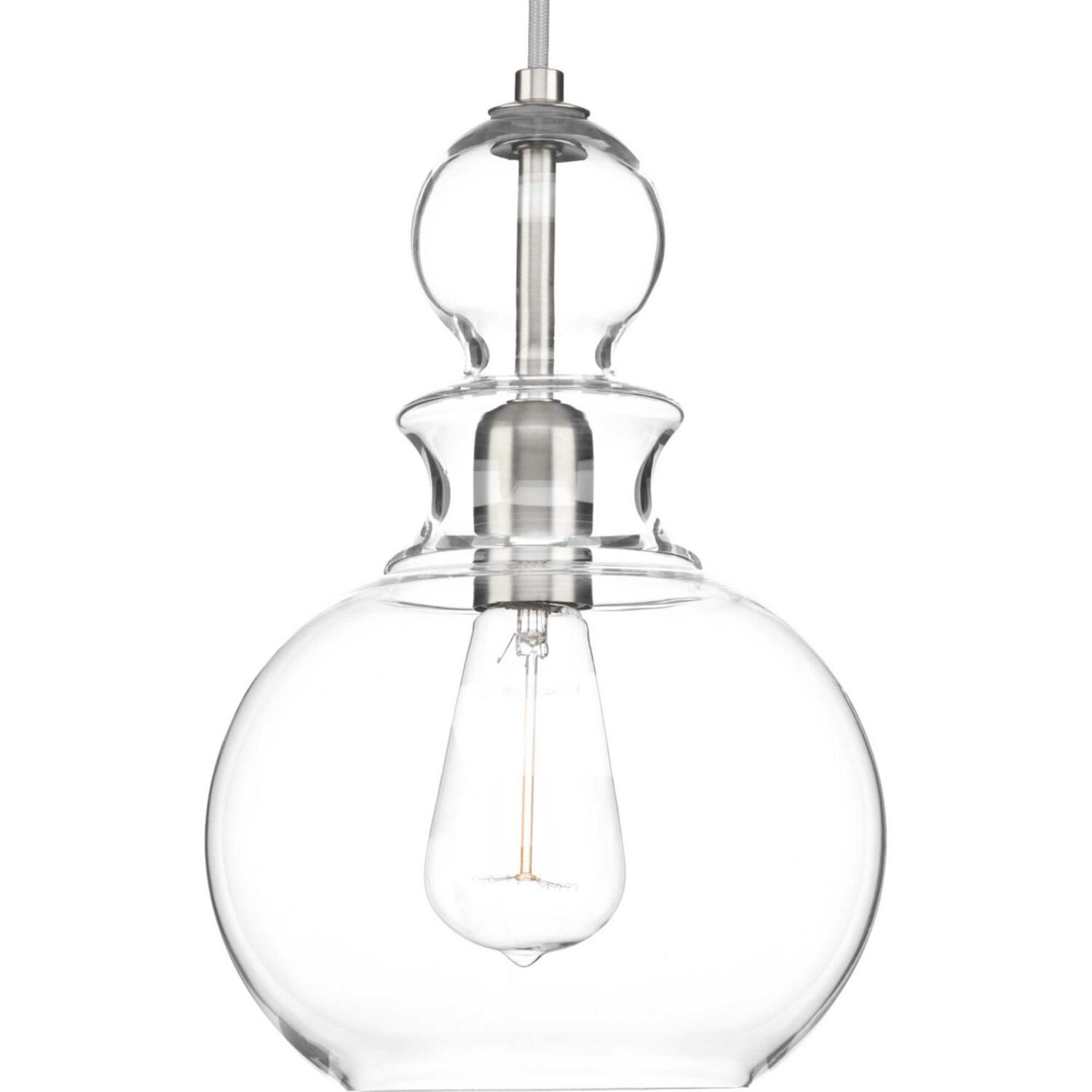 Brushed Nickel One Light Pendant from the Staunton Collection