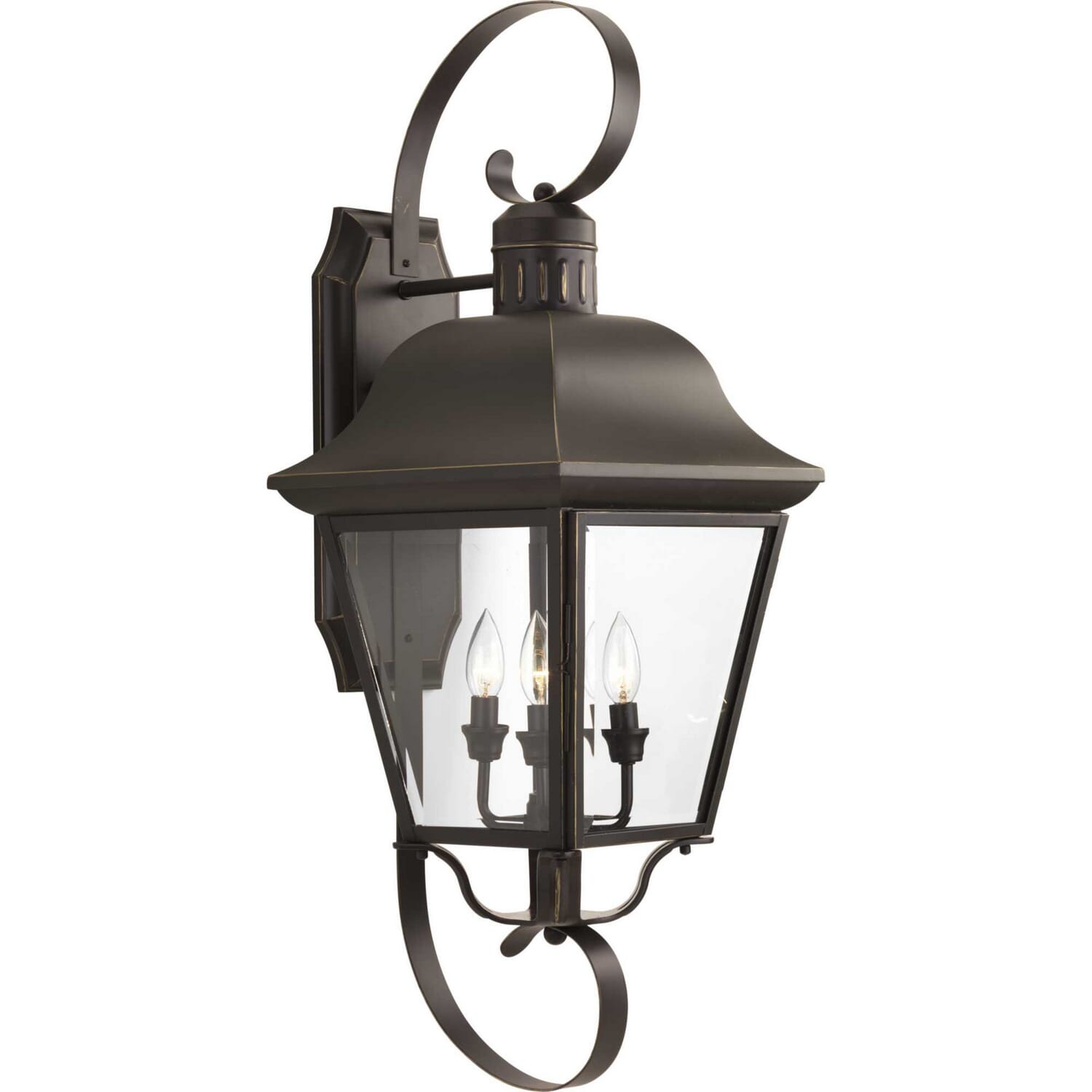 Antique Bronze Four Light Wall Lantern from the Andover Collection