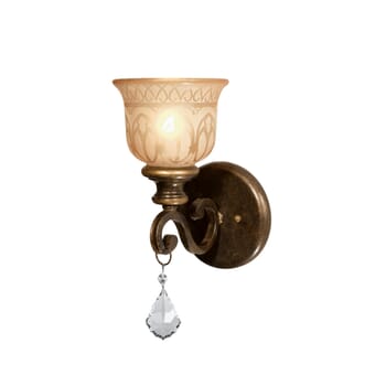 Crystorama Norwalk 14" Wall Sconce in Bronze Umber with Clear Spectra Crystals