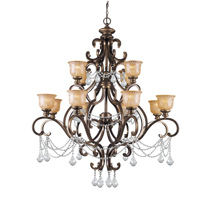 Crystorama Norwalk 12-Light 54" Traditional Chandelier in Bronze Umber with Clear Hand Cut Crystals Crystorama Norwalk 12-Light 54" Traditional Chandelier in Bronze Umber with Clear Hand Cut Crystals