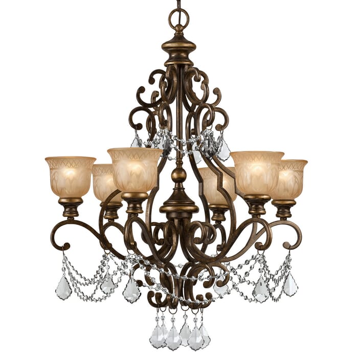 Crystorama Norwalk 6-Light 32" Traditional Chandelier in Bronze Umber with Clear Swarovski Strass Crystals Crystorama Norwalk 6-Light 32" Traditional Chandelier in Bronze Umber with Clear Swarovski Strass Crystals